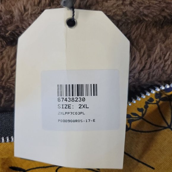 Cellabie Yellow Floral Zip Up Jacket Size 2XL - Picture 4 of 12